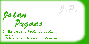 jolan pagacs business card